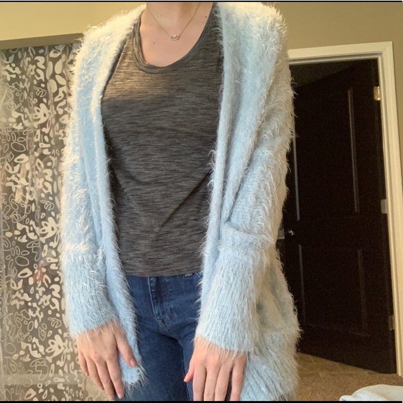 Fuzzy Cardigan Sweater - Picture 1 of 4